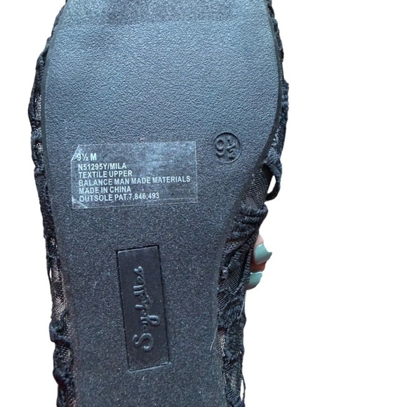 Seychelles Black Lace Mesh Ballet Flats Memory Foam Womens Size 9.5 M - Picture 8 of 8